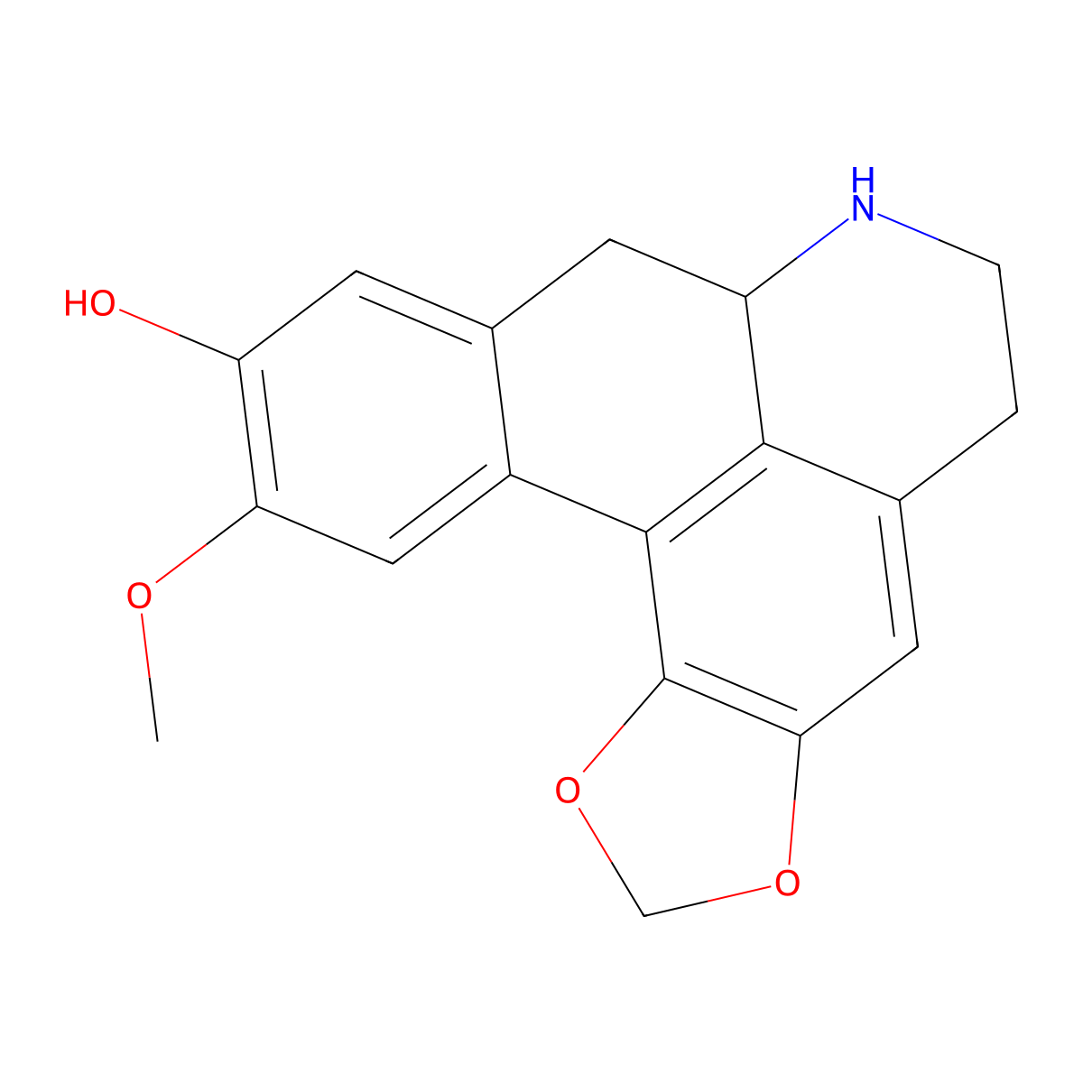 Actinodaphnine molecular structure, CAS 517-69-1