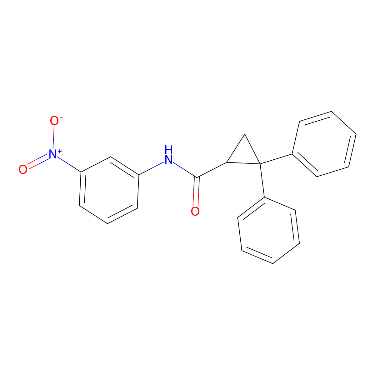 N-(3-nitrophenyl)-2,2-diphenylcyclopropane-1-carboxamide molecular structure, CAS 5170-12-7
