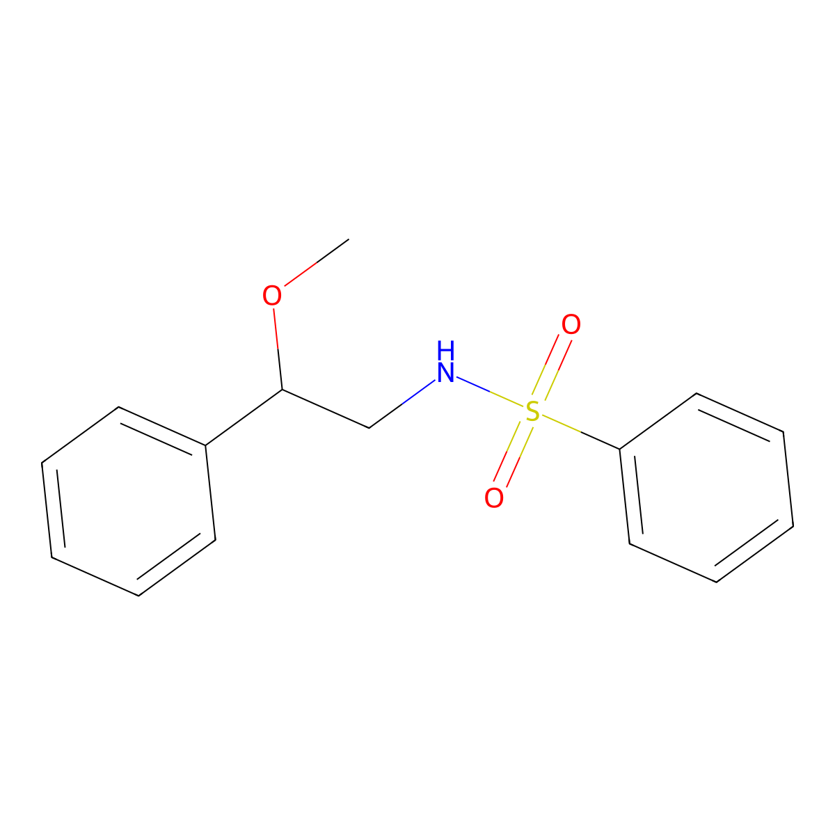 N-(2-methoxy-2-phenylethyl)benzenesulfonamide molecular structure, CAS 5170-27-4