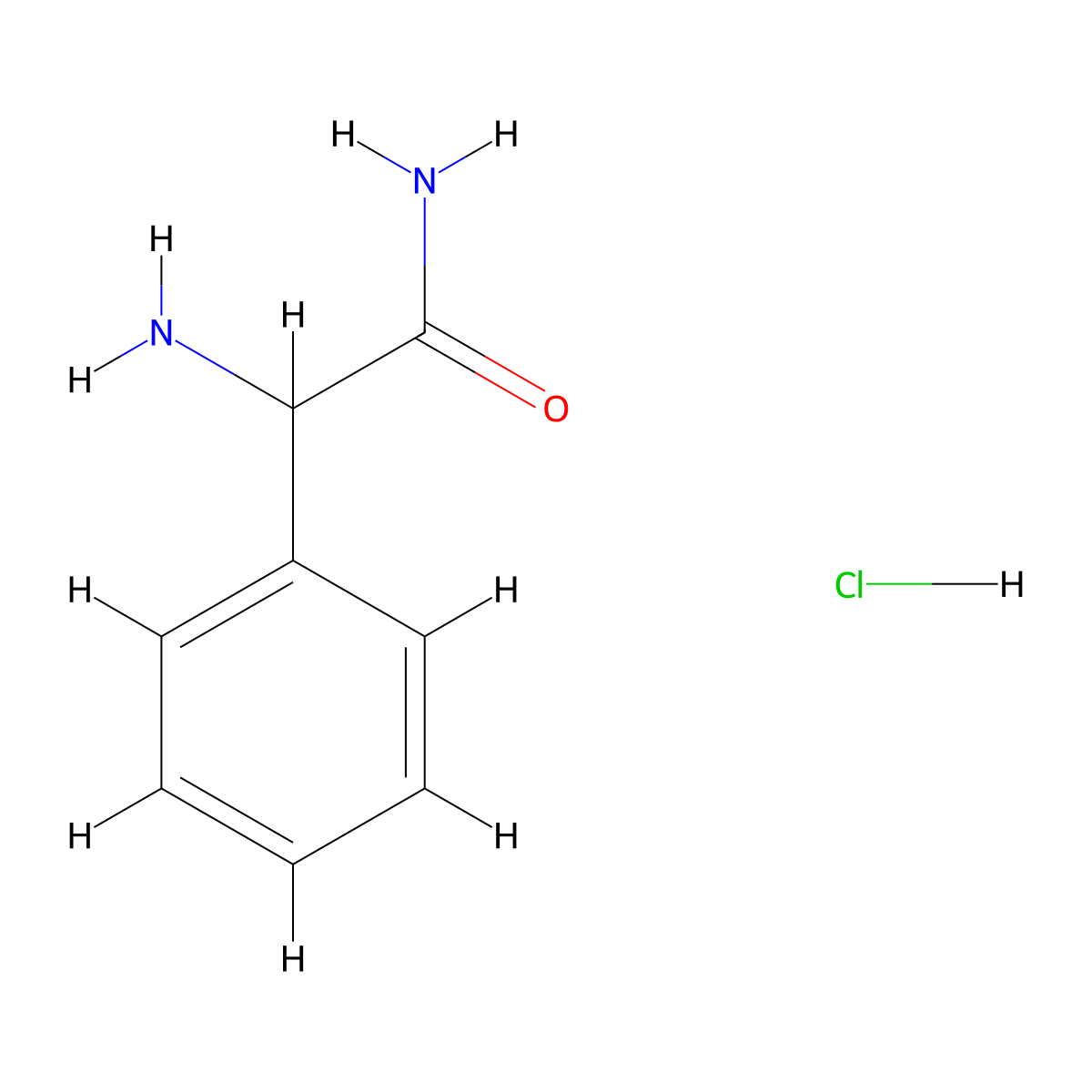 2-Amino-2-phenylacetamide hydrochloride molecular structure, CAS 51703-58-3
