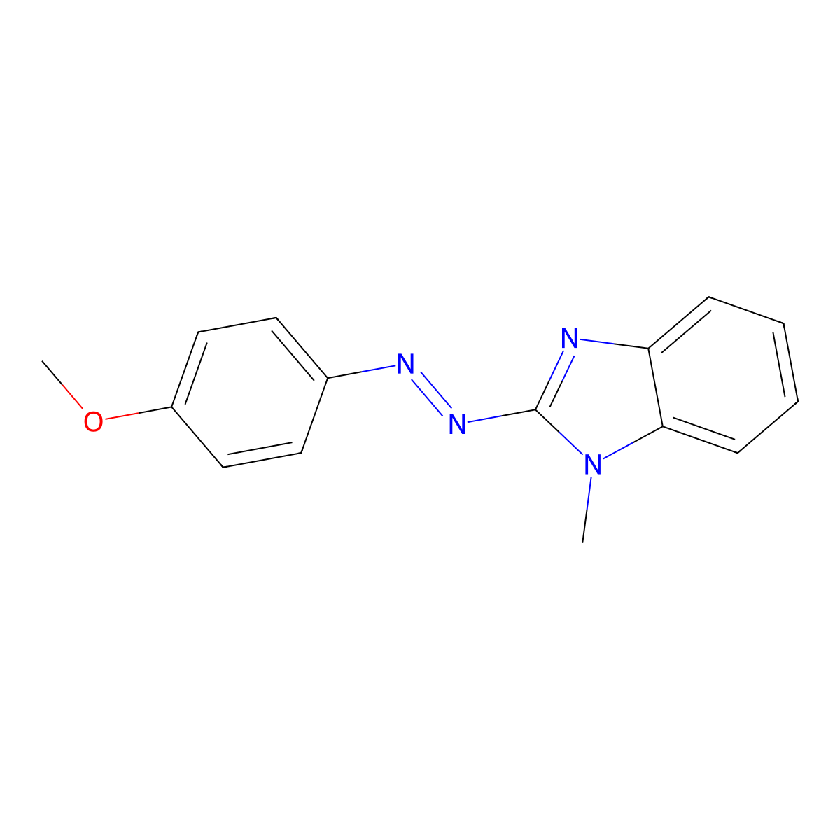 2-[(E)-(4-methoxyphenyl)diazenyl]-1-methyl-1H-benzimidazole molecular structure, CAS 51705-74-9