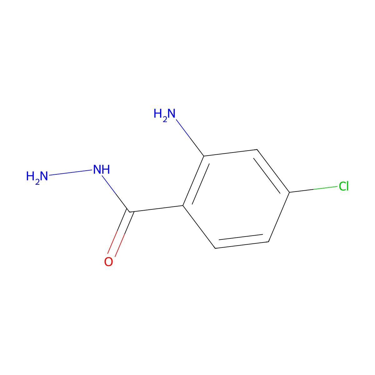 Benzoic acid, 2-amino-4-chloro-, hydrazide molecular structure, CAS 51707-39-2