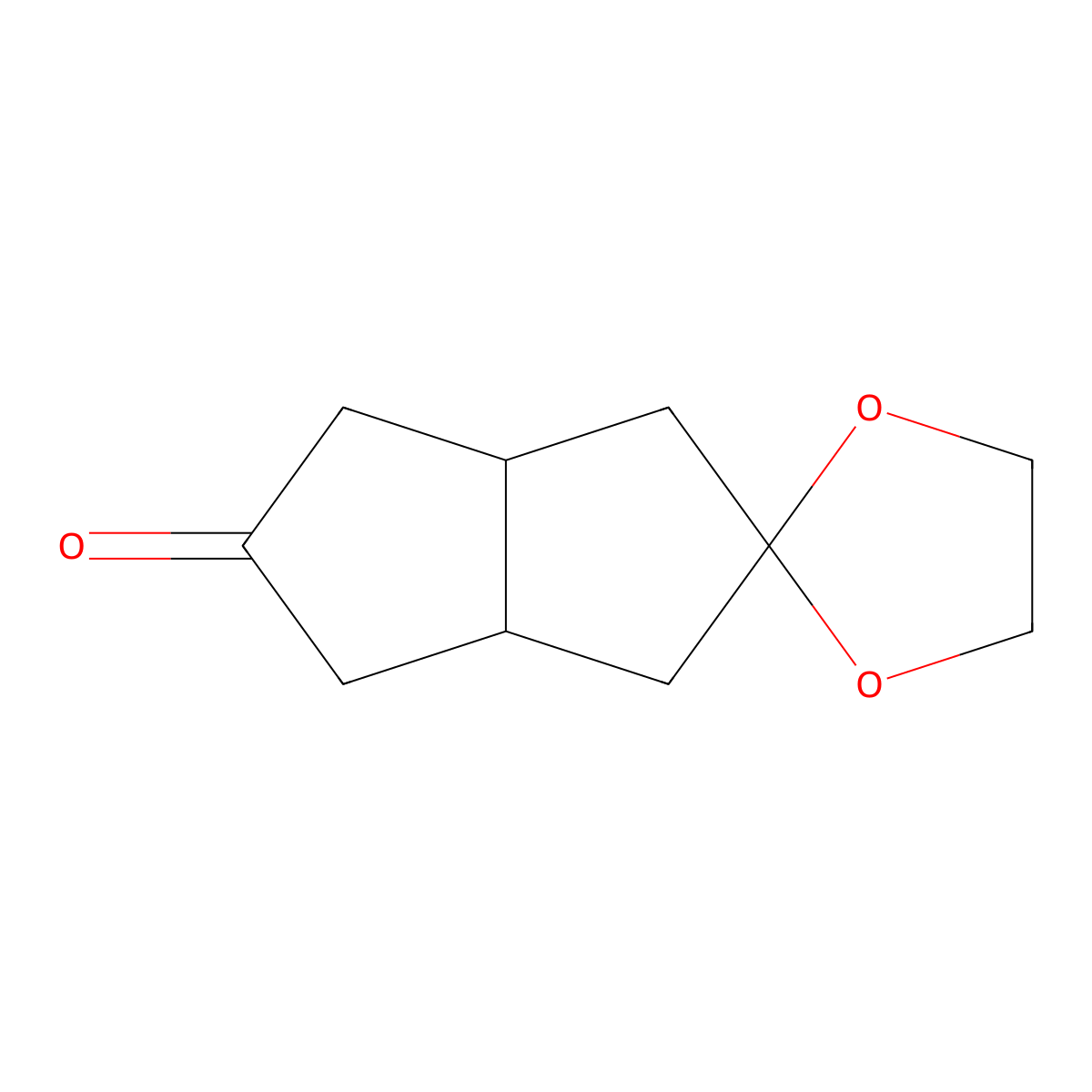 (3'aR,6'aS)-hexahydro-1'H-spiro(1,3-dioxolane-2,2'-pentalen)-5'-one molecular structure, CAS 51716-62-2