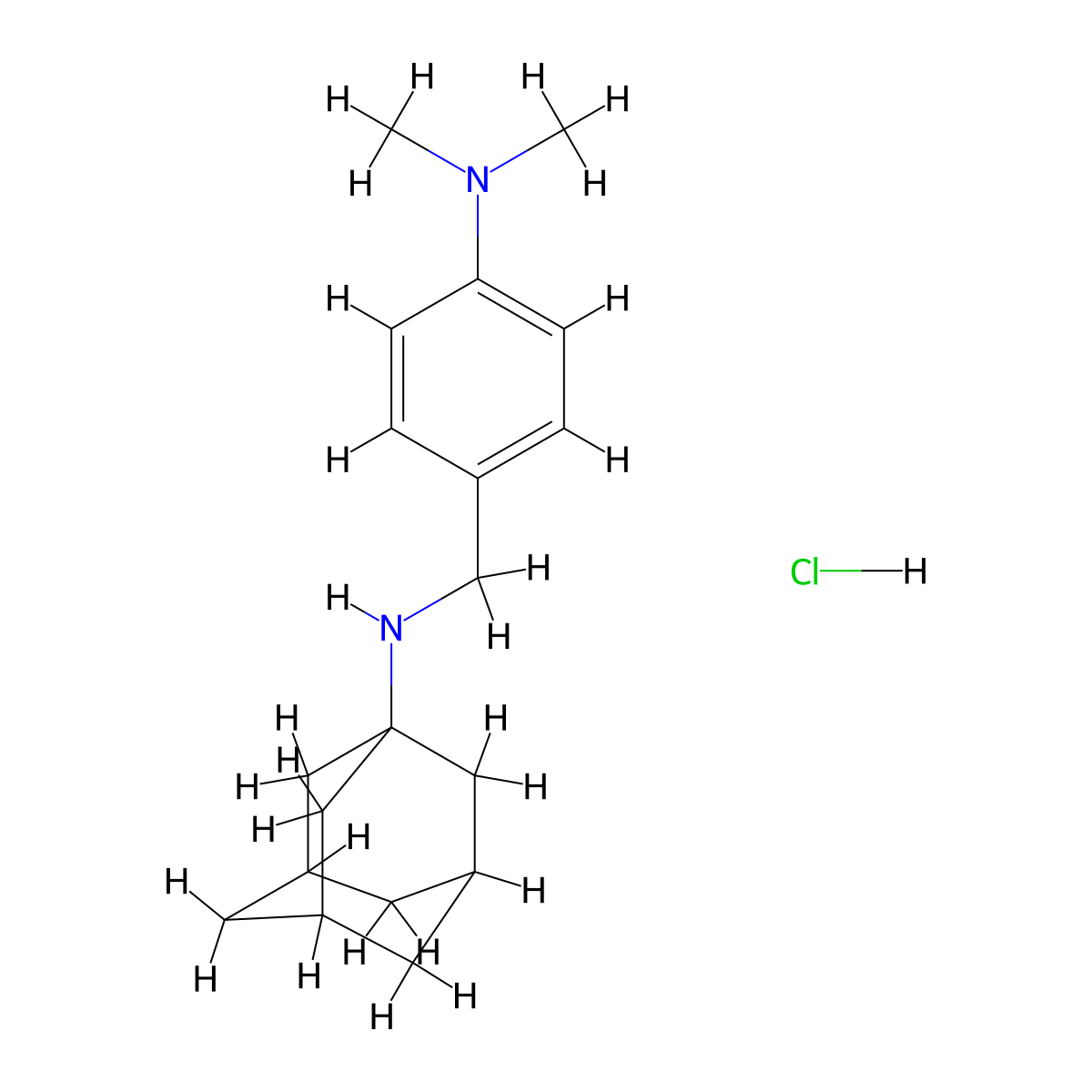 N-[4-(dimethylamino)benzyl]-1-adamantanamine hydrochloride molecular structure, CAS 51717-52-3