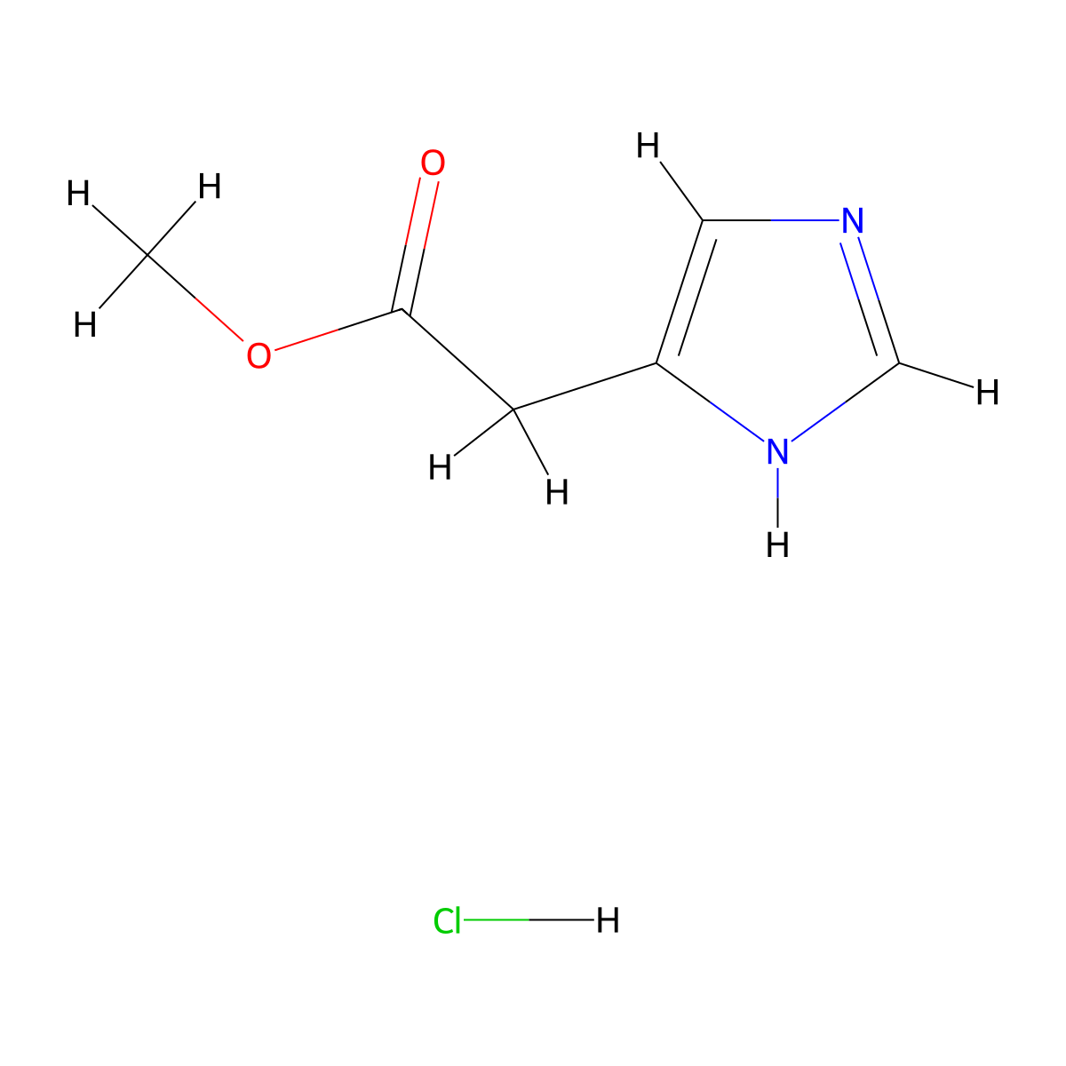 Methyl 2-(1H-imidazol-4-yl)acetate hydrochloride molecular structure, CAS 51718-80-0