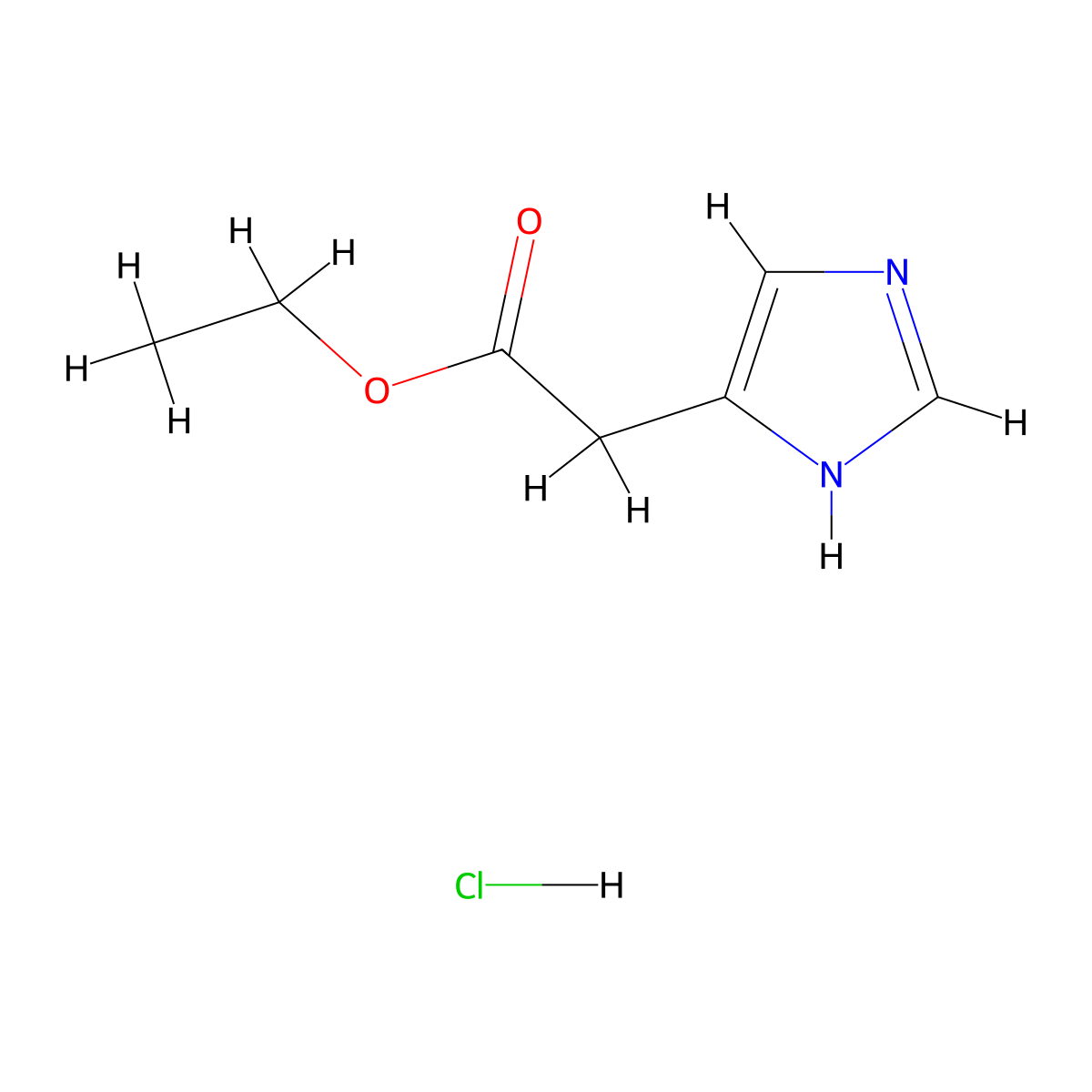 ethyl 2-(1H-imidazol-4-yl)acetate hydrochloride molecular structure, CAS 51718-81-1