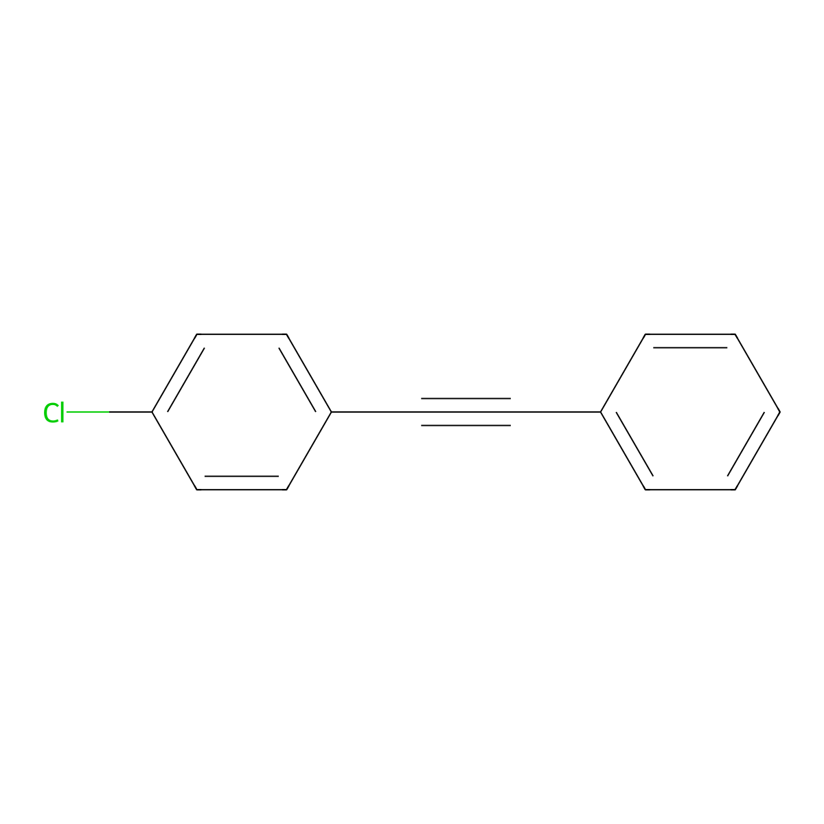 1-Chloro-4-(phenylethynyl)benzene molecular structure, CAS 5172-02-1