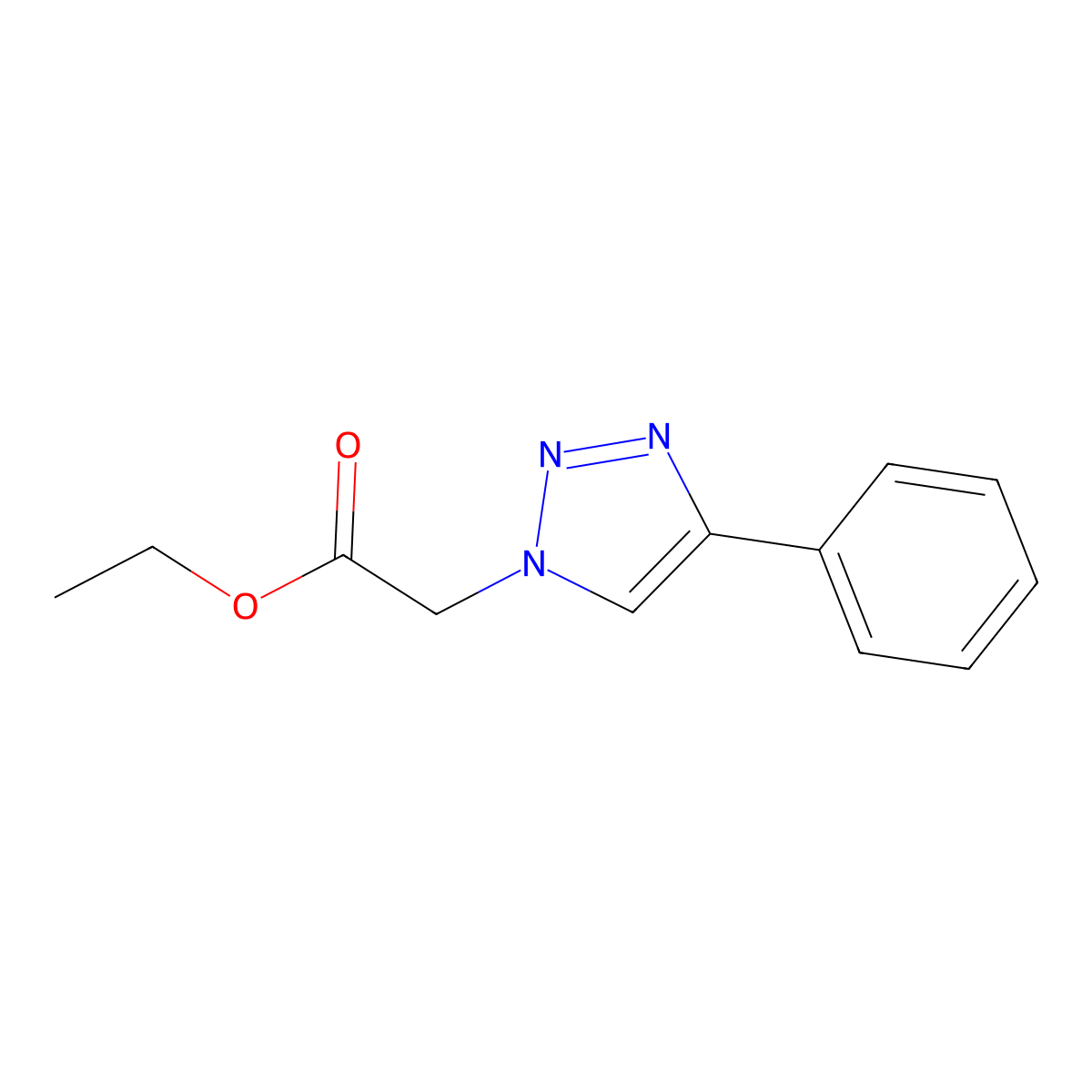 Ethyl 2-(4-phenyltriazol-1-yl)acetate molecular structure, CAS 51720-15-1