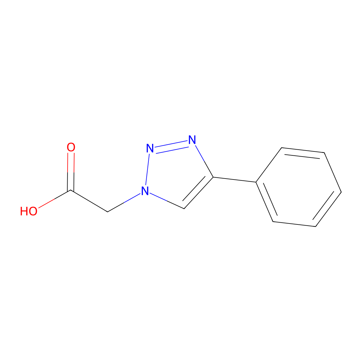 2-(4-phenyl-1H-1,2,3-triazol-1-yl)acetic acid molecular structure, CAS 51720-20-8