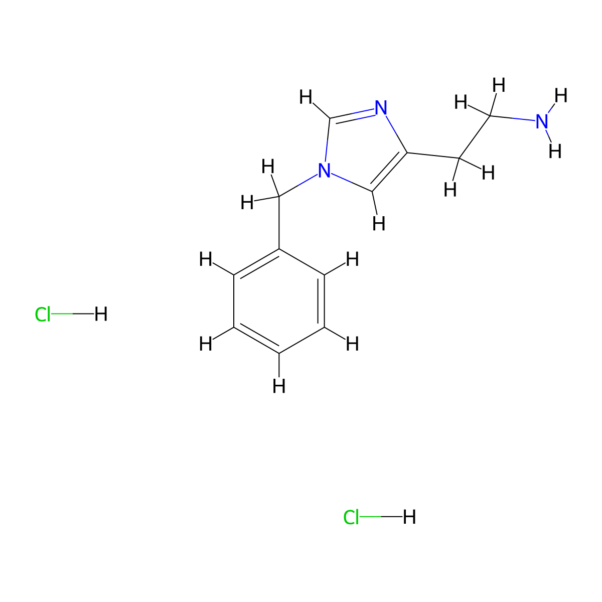 2-(1-benzyl-1H-imidazol-4-yl)ethan-1-amine dihydrochloride molecular structure, CAS 51720-40-2
