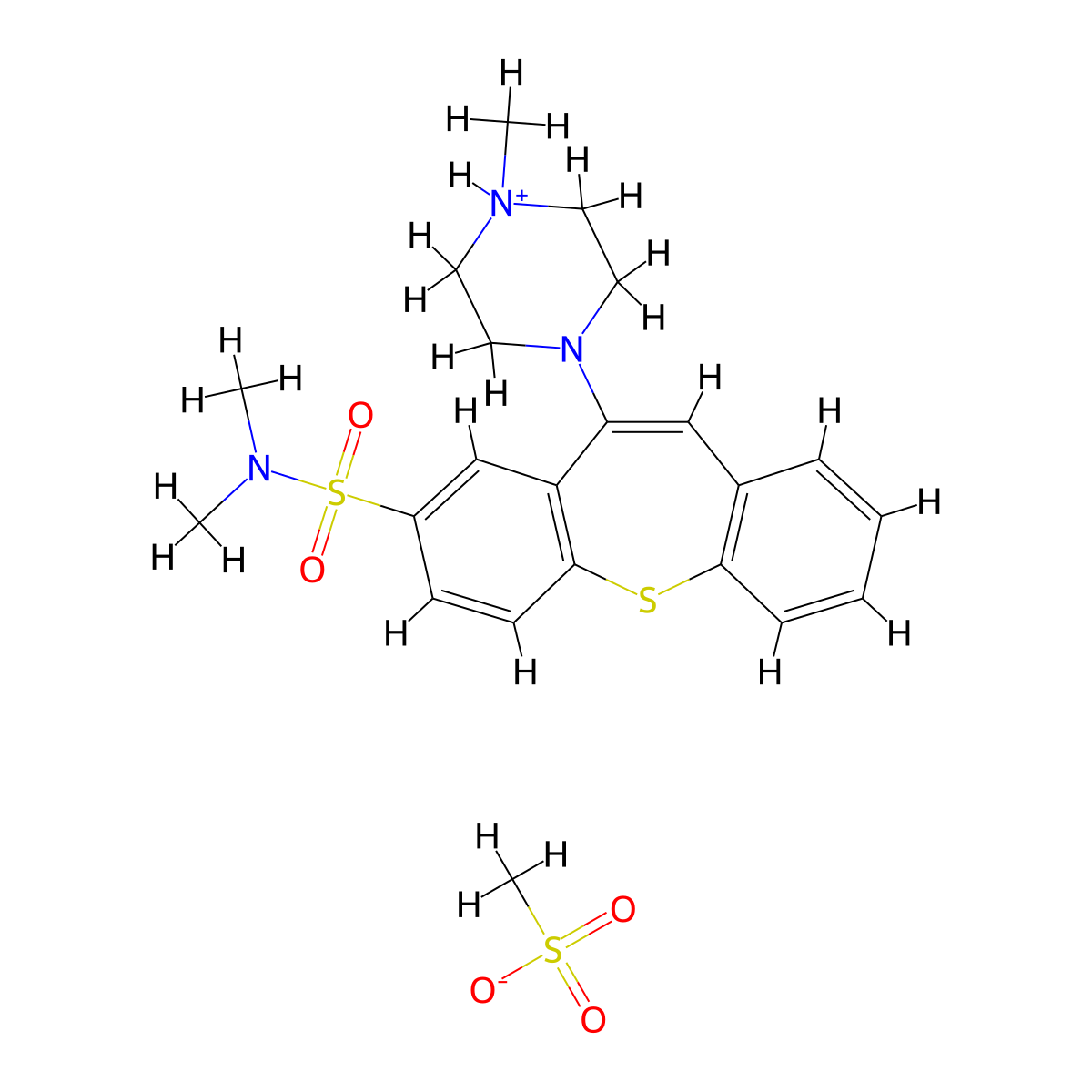 Dibenzo(b,f)thiepin-2-sulfonamide, N,N-dimethyl-11-(4-methyl-1-piperazinyl)-, monomethanesulfonate molecular structure, CAS 51723-72-9