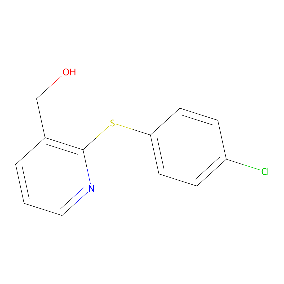 {2-[(4-Chlorophenyl)sulfanyl]-3-pyridinyl}methanol molecular structure, CAS 51723-83-2