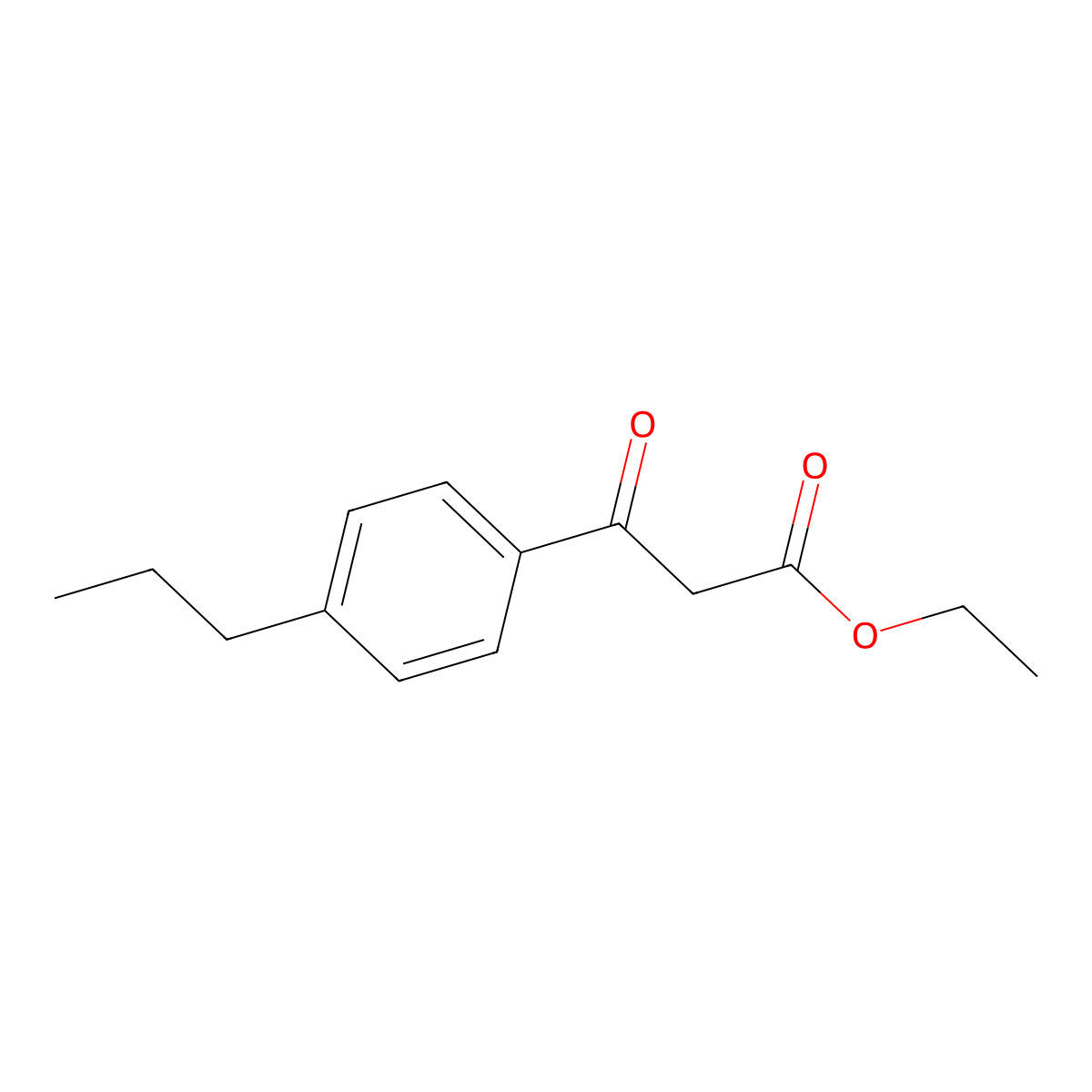Ethyl 3-oxo-3-(4-propylphenyl)propanoate molecular structure, CAS 51725-84-9