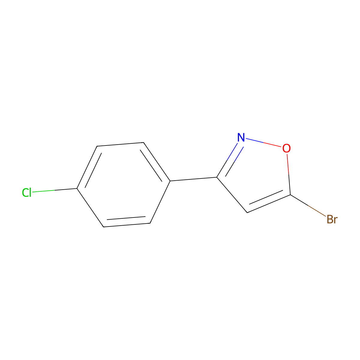 5-Bromo-3-(4-chlorophenyl)isoxazole molecular structure, CAS 51725-92-9