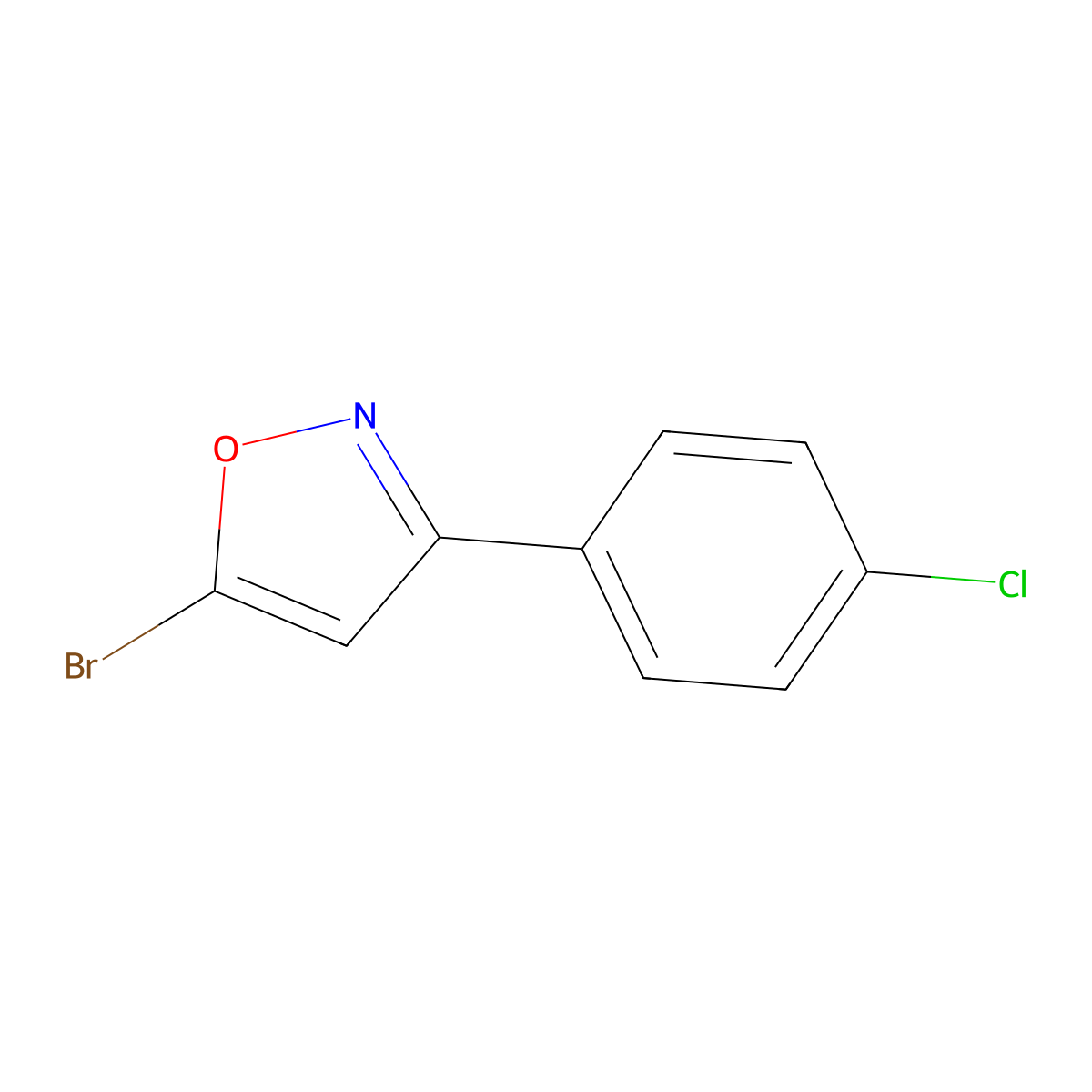 5-Bromo-3-(4-chlorophenyl)isoxazole molecular structure, CAS 51725-92-9