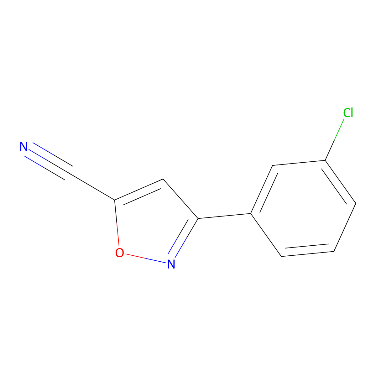 3-(3-Chlorophenyl)-1,2-oxazole-5-carbonitrile molecular structure, CAS 51726-18-2