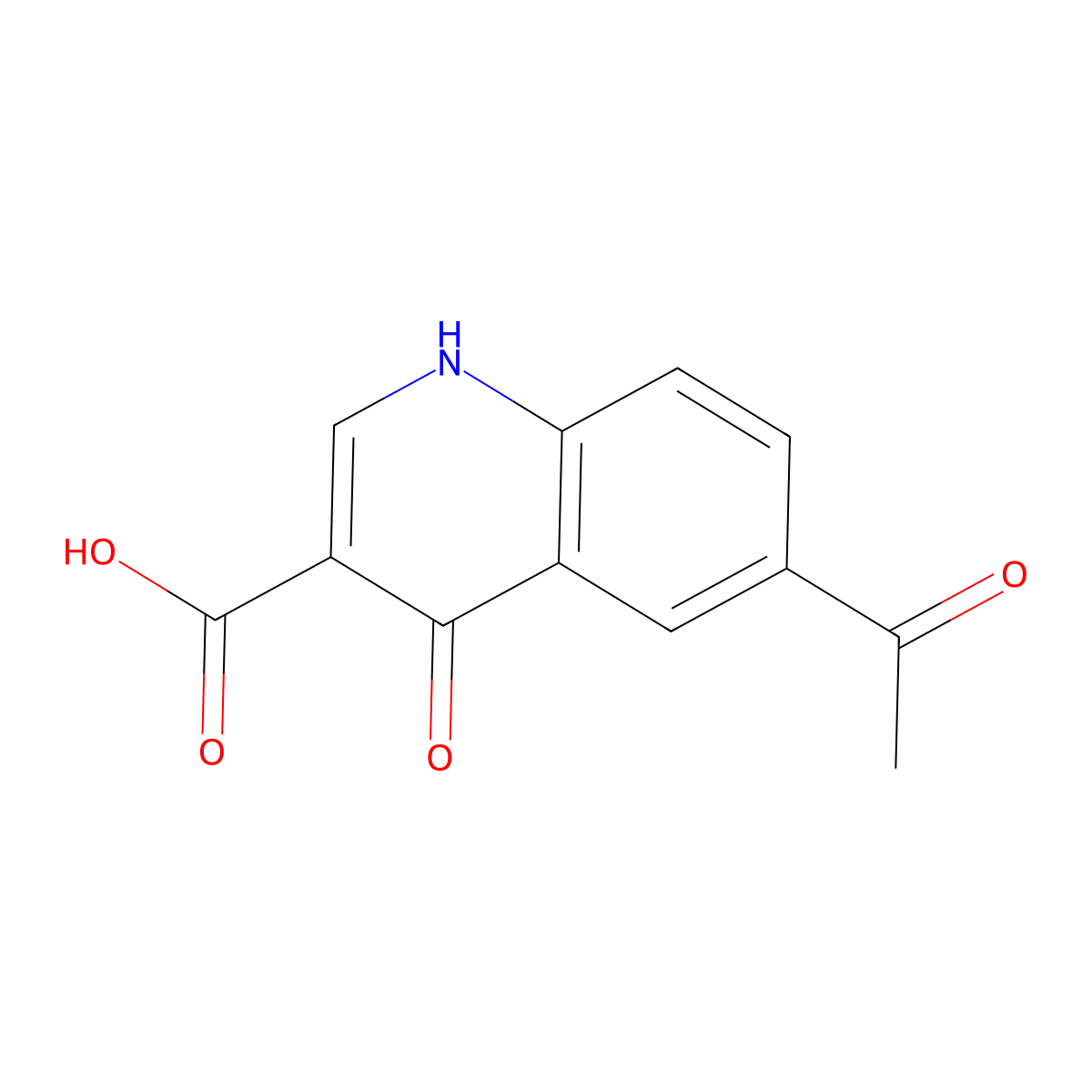 6-Acetyl-4-oxo-1,4-dihydroquinoline-3-carboxylic acid molecular structure, CAS 51726-45-5