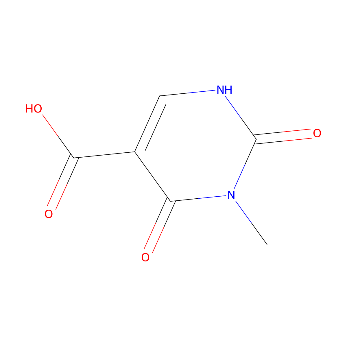 3-Methyl-2,4-dioxo-1,2,3,4-tetrahydropyrimidine-5-carboxylic acid molecular structure, CAS 51727-06-1