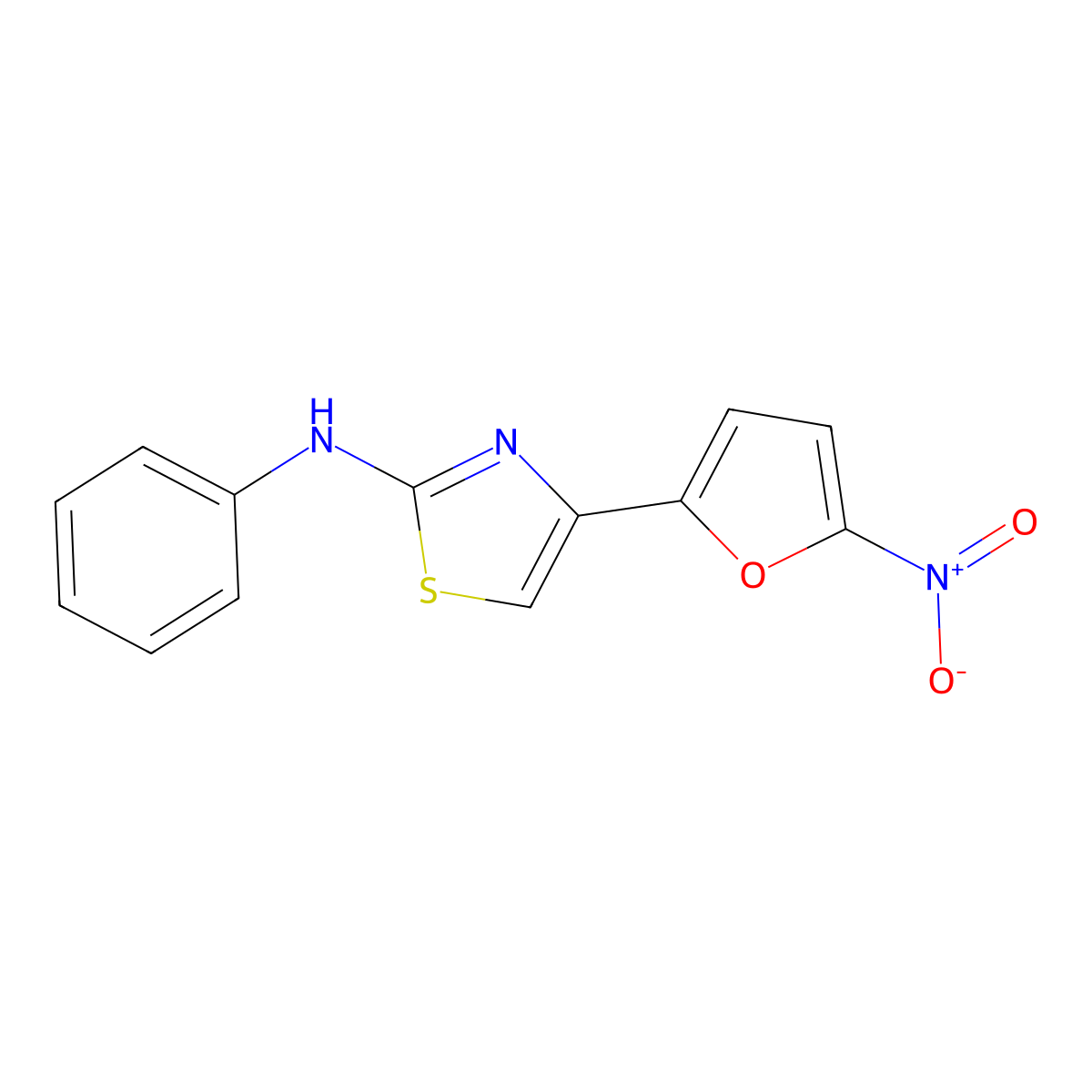 4-(5-Nitro-2-furanyl)-N-phenyl-2-thiazolamine molecular structure, CAS 51728-02-0