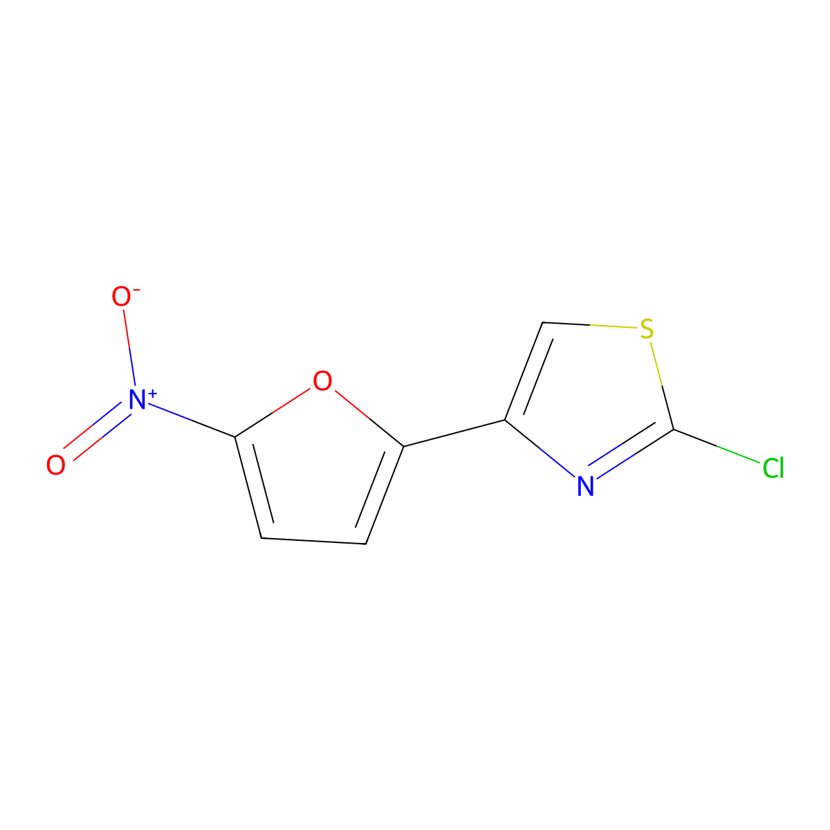 2-Chloro-4-(5-nitro-2-furyl)thiazole molecular structure, CAS 51728-03-1
