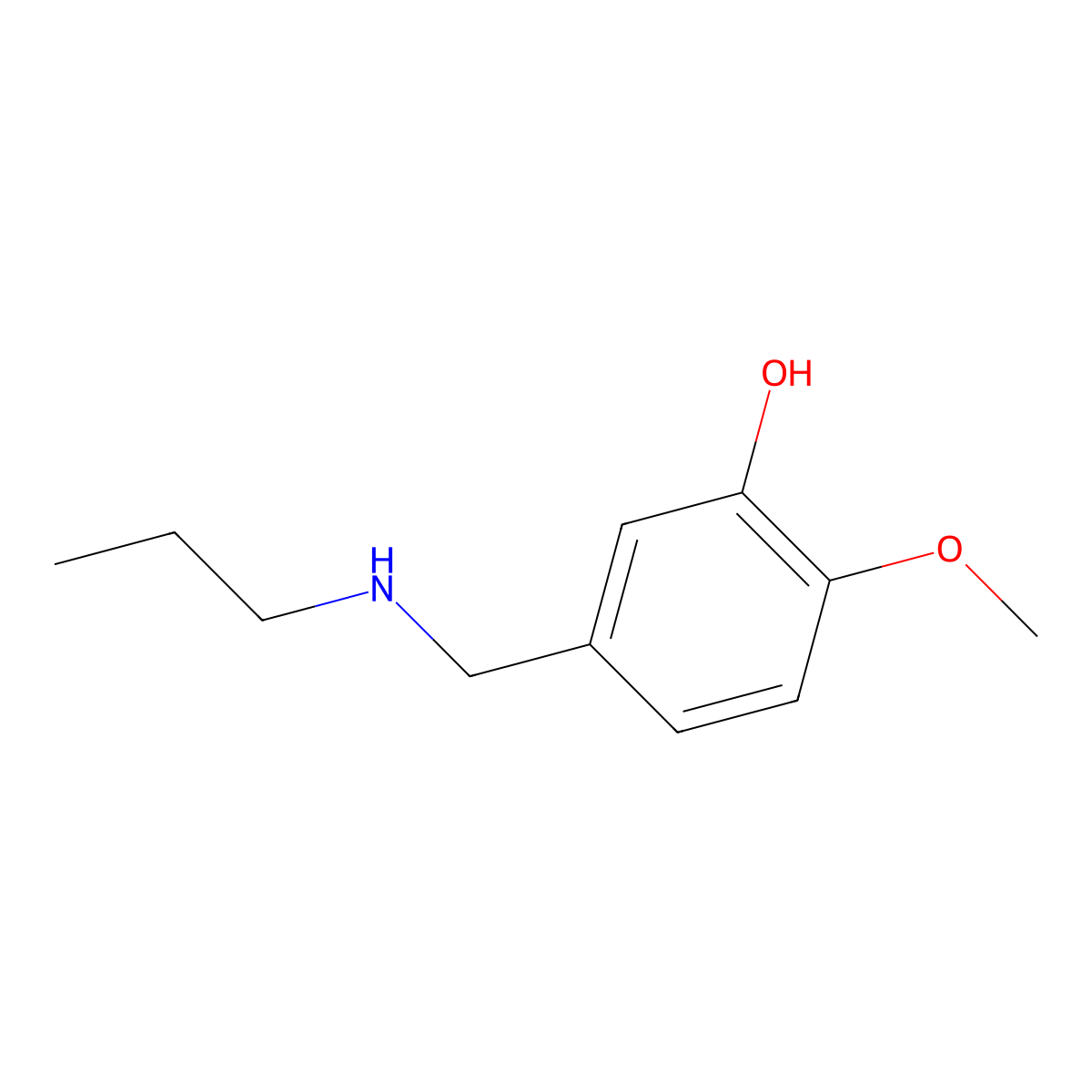 2-Methoxy-5-[(propylamino)methyl]phenol molecular structure, CAS 51728-06-4