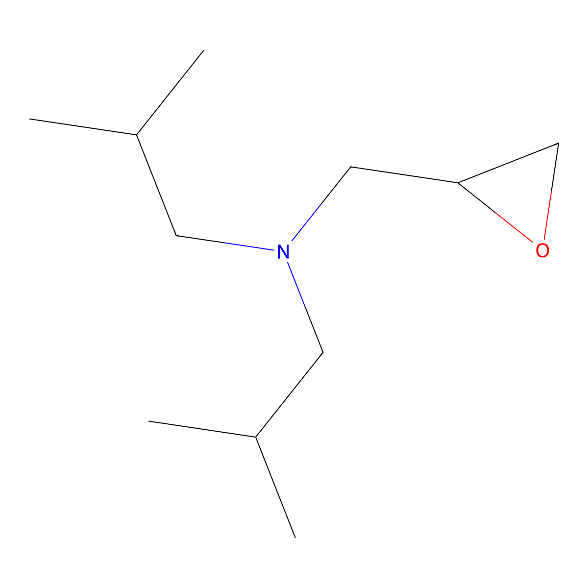 Bis(2-methylpropyl)[(oxiran-2-yl)methyl]amine molecular structure, CAS 51734-85-1