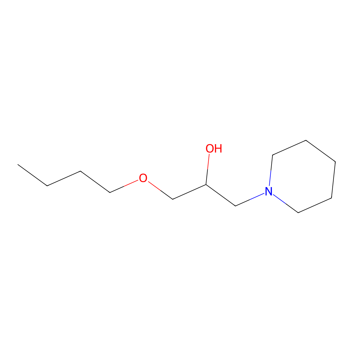 1-Butoxy-3-(piperidin-1-yl)propan-2-ol molecular structure, CAS 51735-01-4