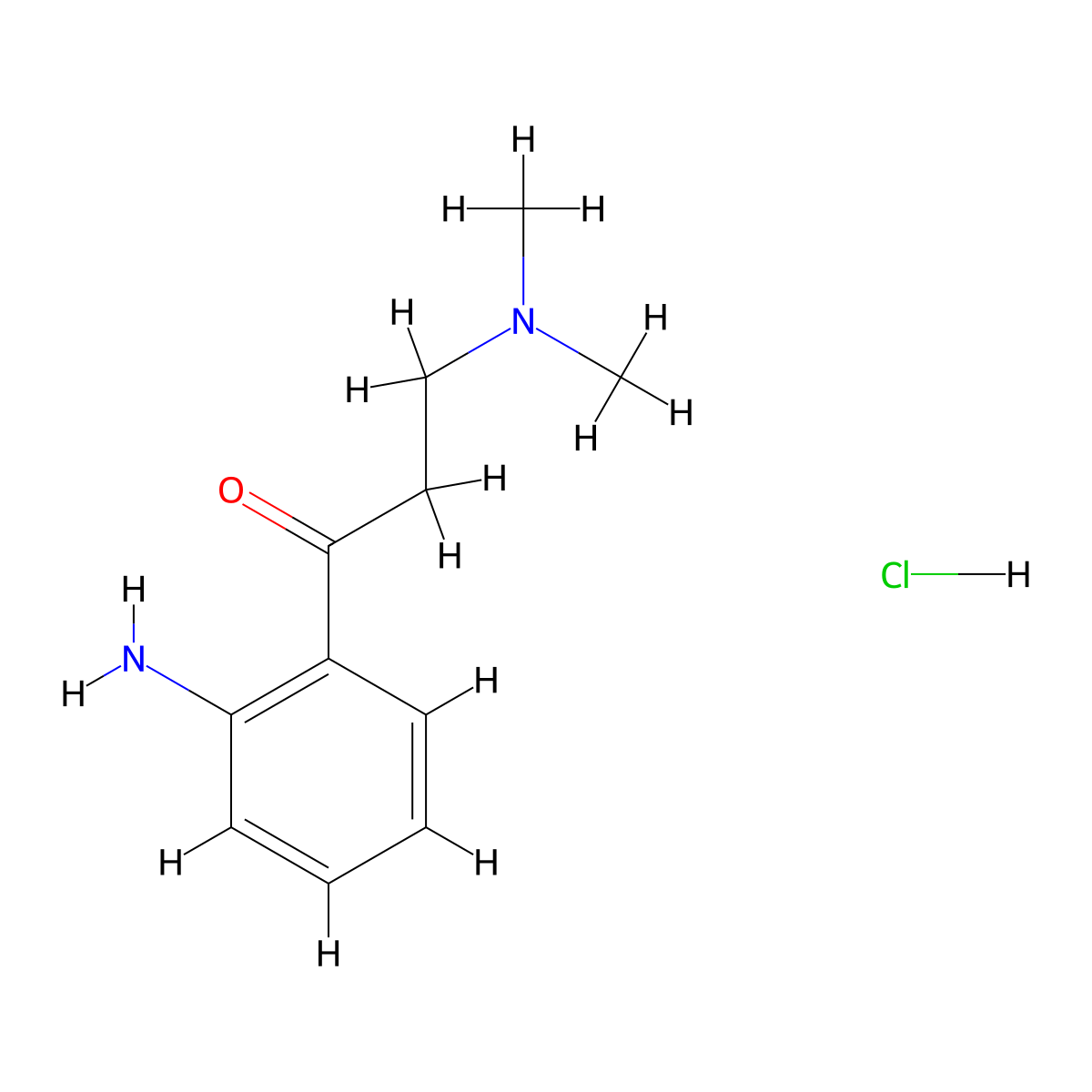 Propiophenone, 2'-amino-3-(dimethylamino)-, hydrochloride molecular structure, CAS 51736-48-2