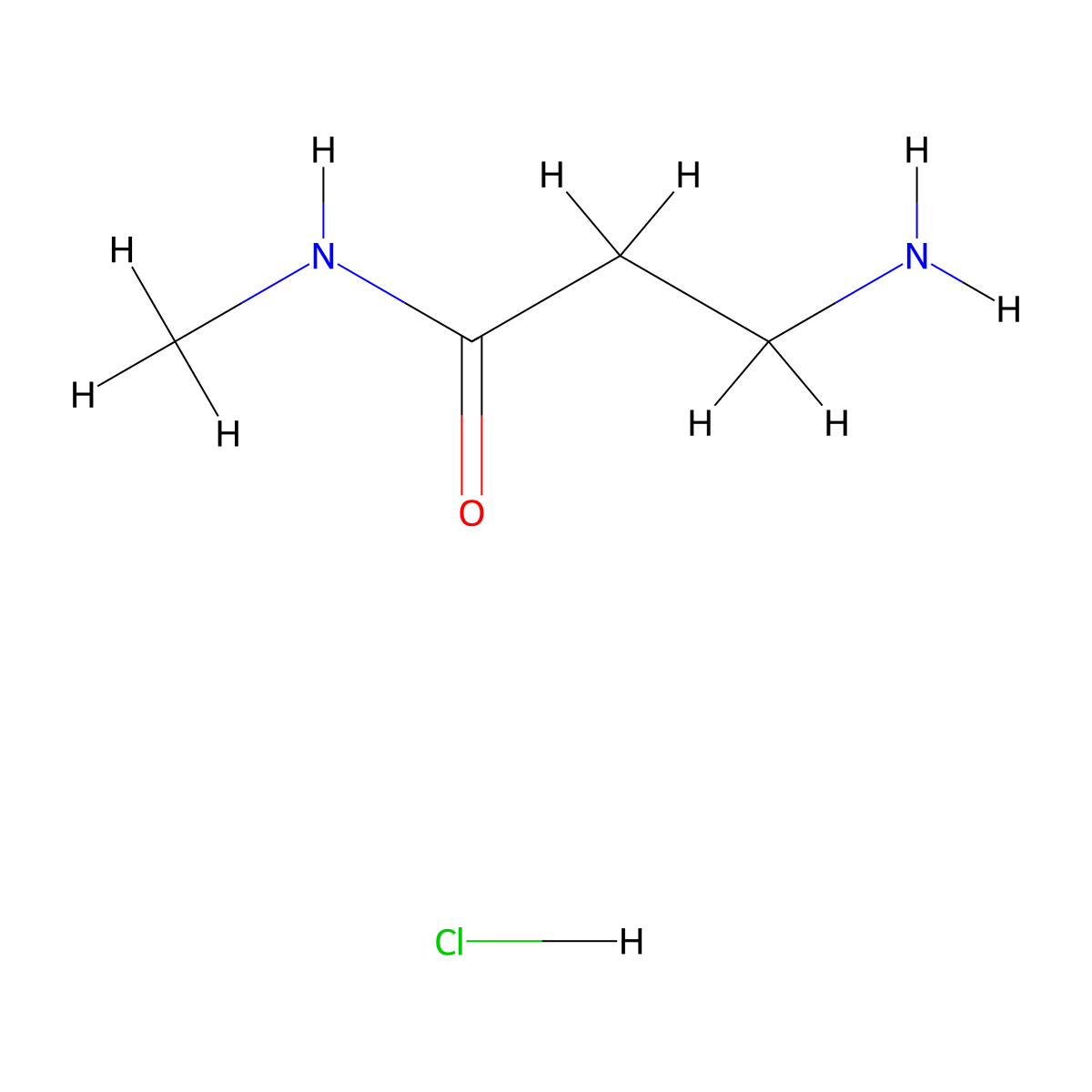 3-amino-N-methylpropanamide hydrochloride molecular structure, CAS 51739-61-8