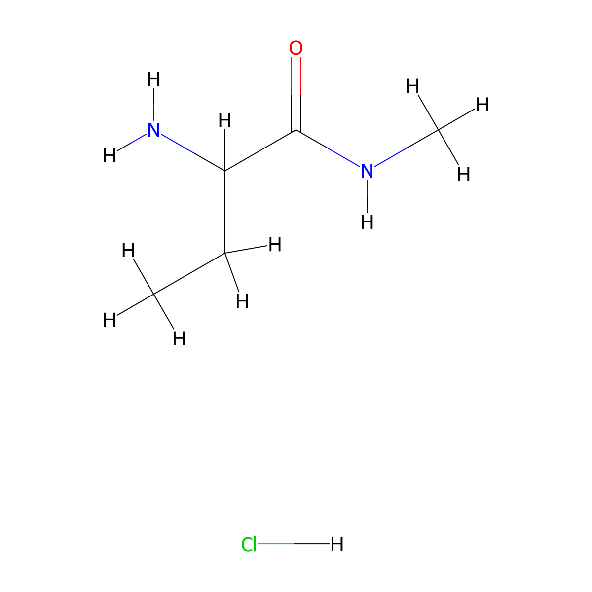 2-amino-N-methylbutanamide hydrochloride molecular structure, CAS 51739-62-9