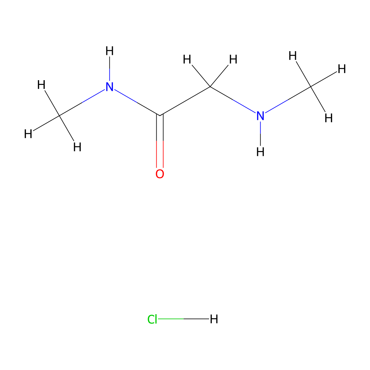 N-methyl-2-(methylamino)acetamide hydrochloride molecular structure, CAS 51739-63-0