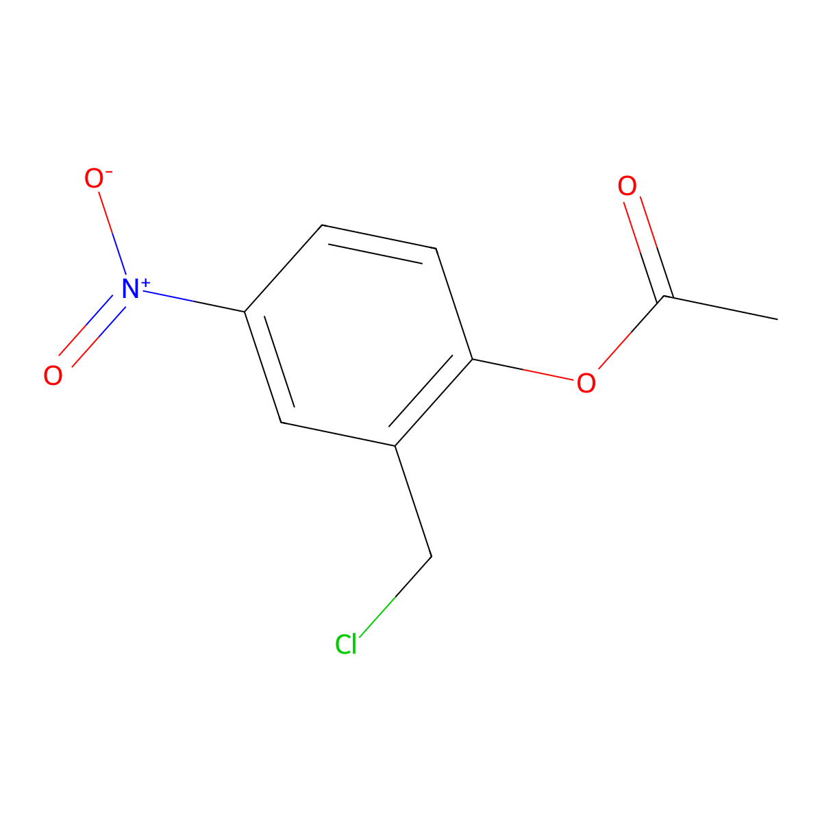 2-Acetoxy-5-nitrobenzyl chloride molecular structure, CAS 5174-32-3