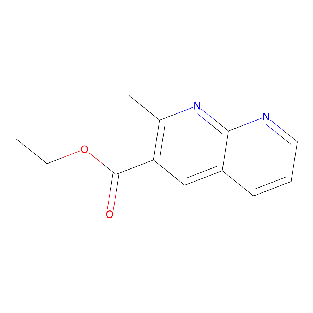 Ethyl 2-methyl-1,8-naphthyridine-3-carboxylate molecular structure, CAS 5174-88-9