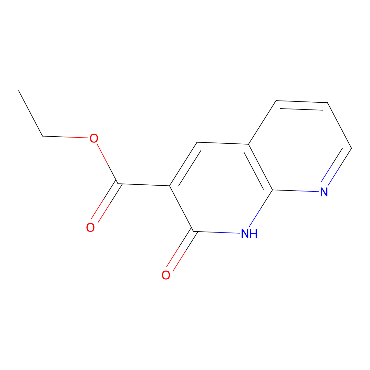 Ethyl 2-hydroxy-1,8-naphthyridine-3-carboxylate molecular structure, CAS 5174-90-3
