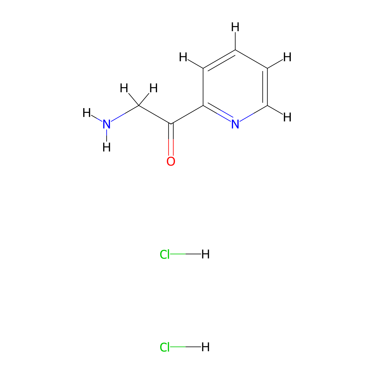 2-Amino-1-(pyridin-2-yl)ethan-1-one dihydrochloride molecular structure, CAS 51746-81-7