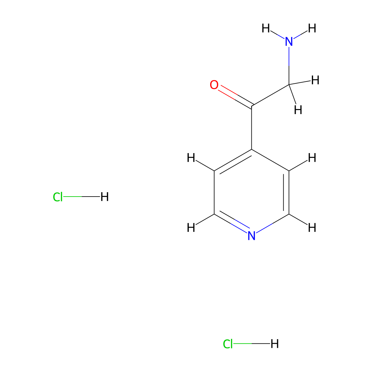 2-Amino-1-(pyridin-4-yl)ethan-1-one dihydrochloride molecular structure, CAS 51746-83-9