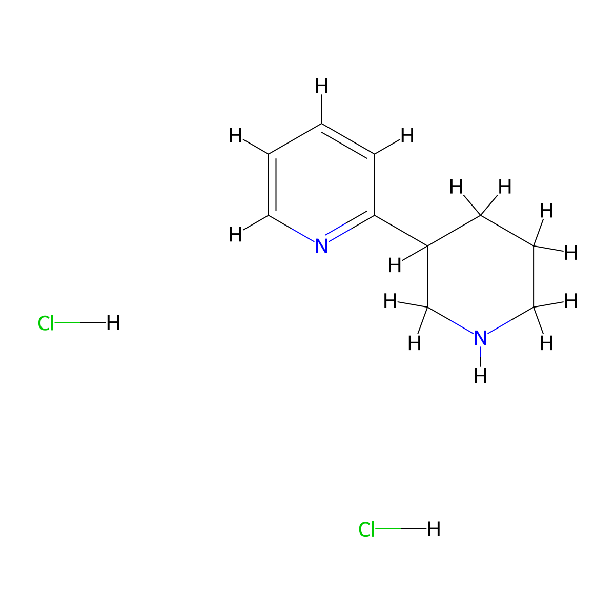 2-(Piperidin-3-yl)pyridine dihydrochloride molecular structure, CAS 51747-00-3