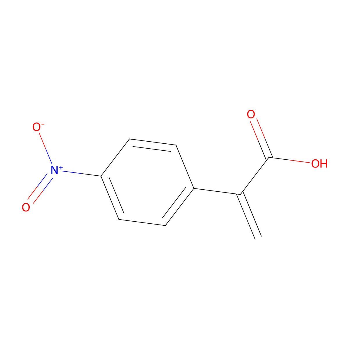 2-(4-Nitrophenyl)prop-2-enoic acid molecular structure, CAS 51747-44-5