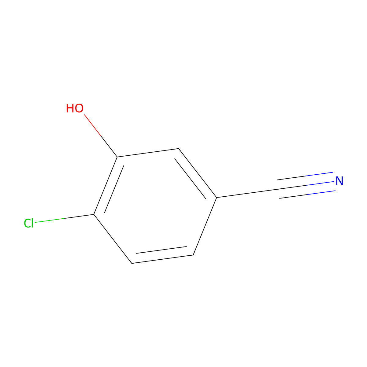 4-Chloro-3-hydroxybenzonitrile molecular structure, CAS 51748-01-7
