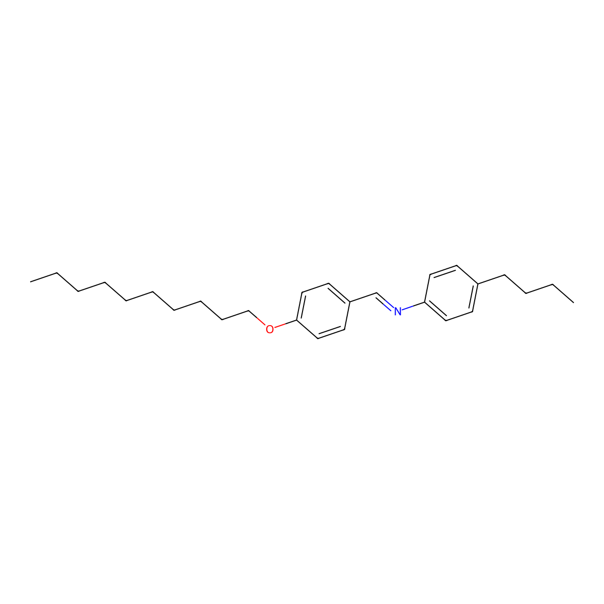 p-Decyloxybenzylidene p-butylaniline molecular structure, CAS 51749-29-2