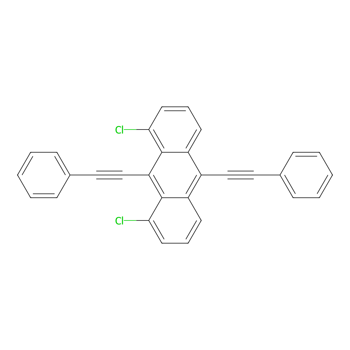 1,8-Dichloro-9,10-bis(phenylethynyl)anthracene molecular structure, CAS 51749-83-8