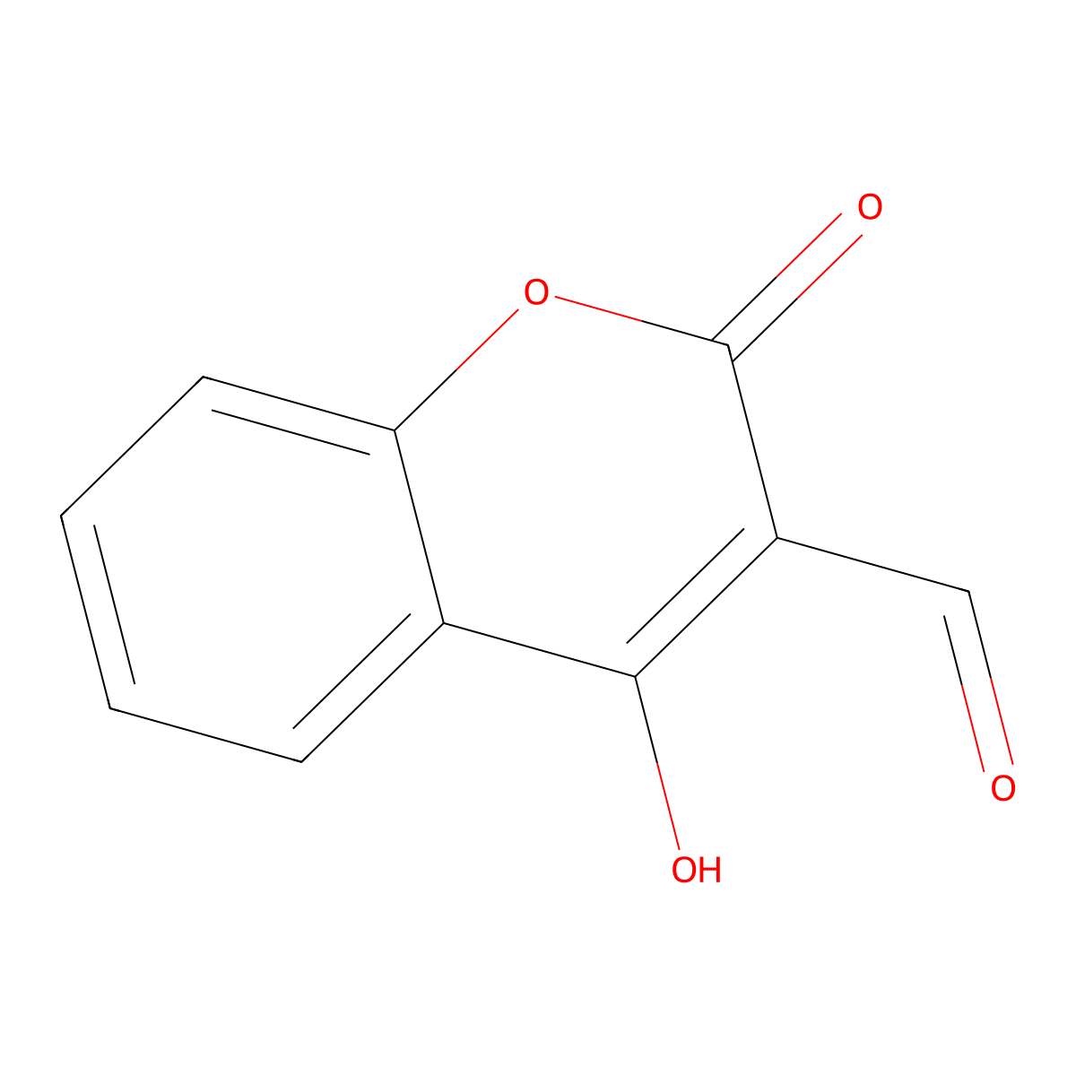 4-Hydroxy-2-oxo-2H-chromene-3-carbaldehyde molecular structure, CAS 51751-34-9