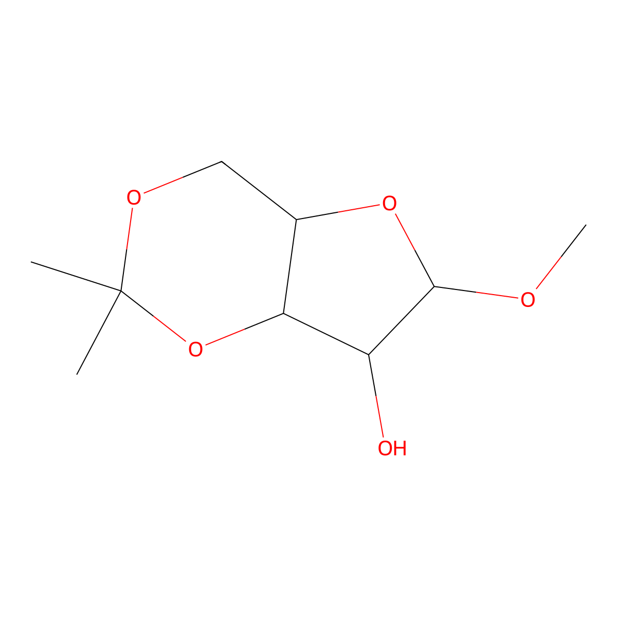 Methyl isopropylidene-beta-d-arabinoside molecular structure, CAS 51754-99-5
