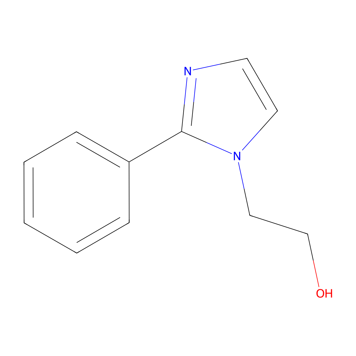 2-(2-phenyl-1H-imidazol-1-yl)ethanol molecular structure, CAS 51755-51-2