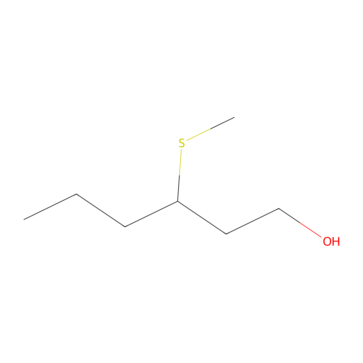 3-(Methylthio)-1-hexanol molecular structure, CAS 51755-66-9