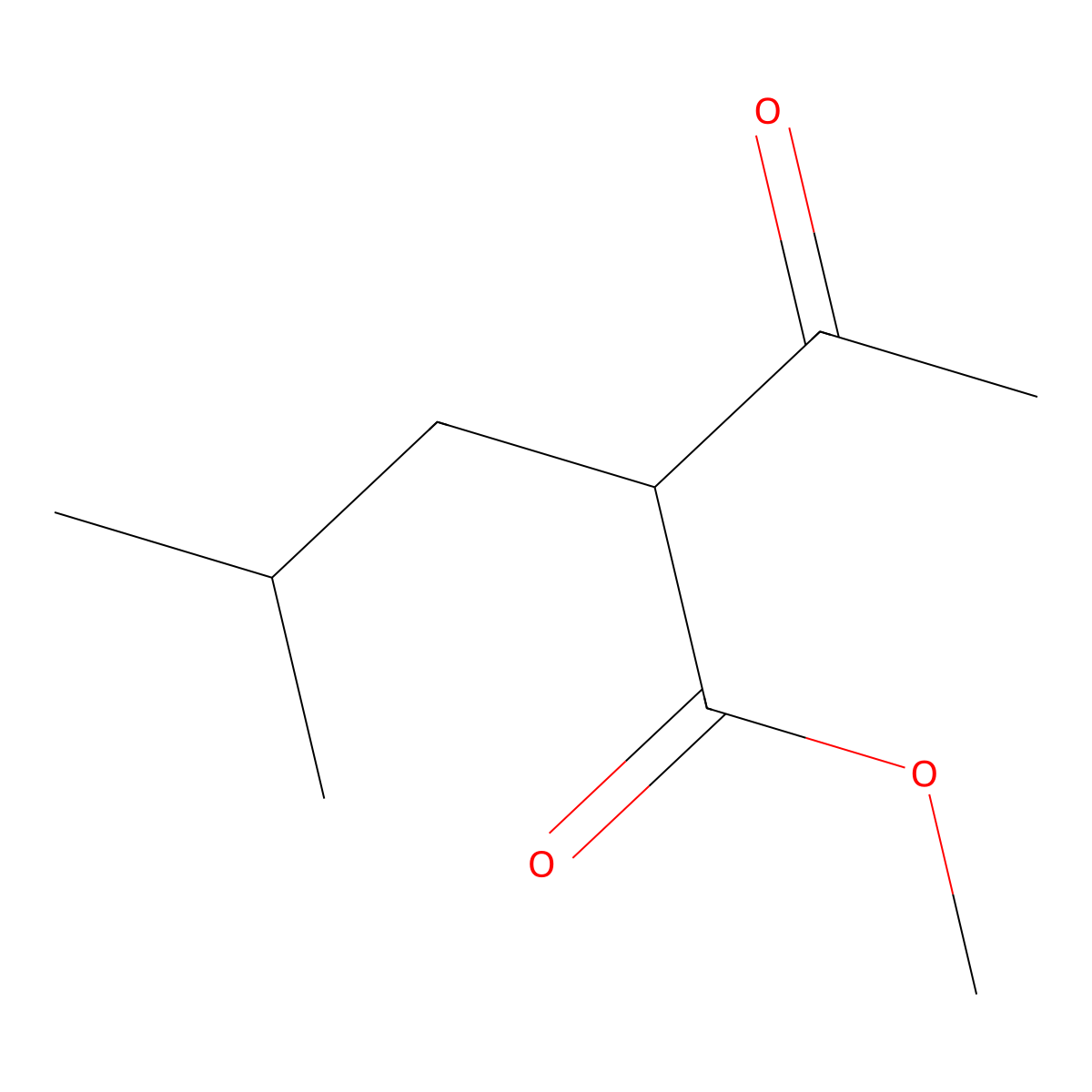 Pentanoic acid, 2-acetyl-4-methyl-, methyl ester molecular structure, CAS 51756-09-3