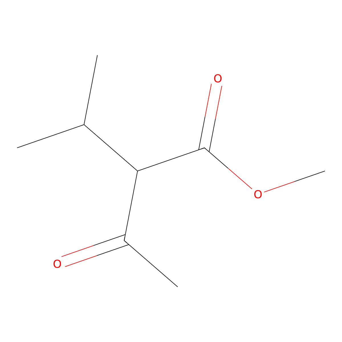 Methyl 2-acetyl-3-methylbutanoate molecular structure, CAS 51756-10-6