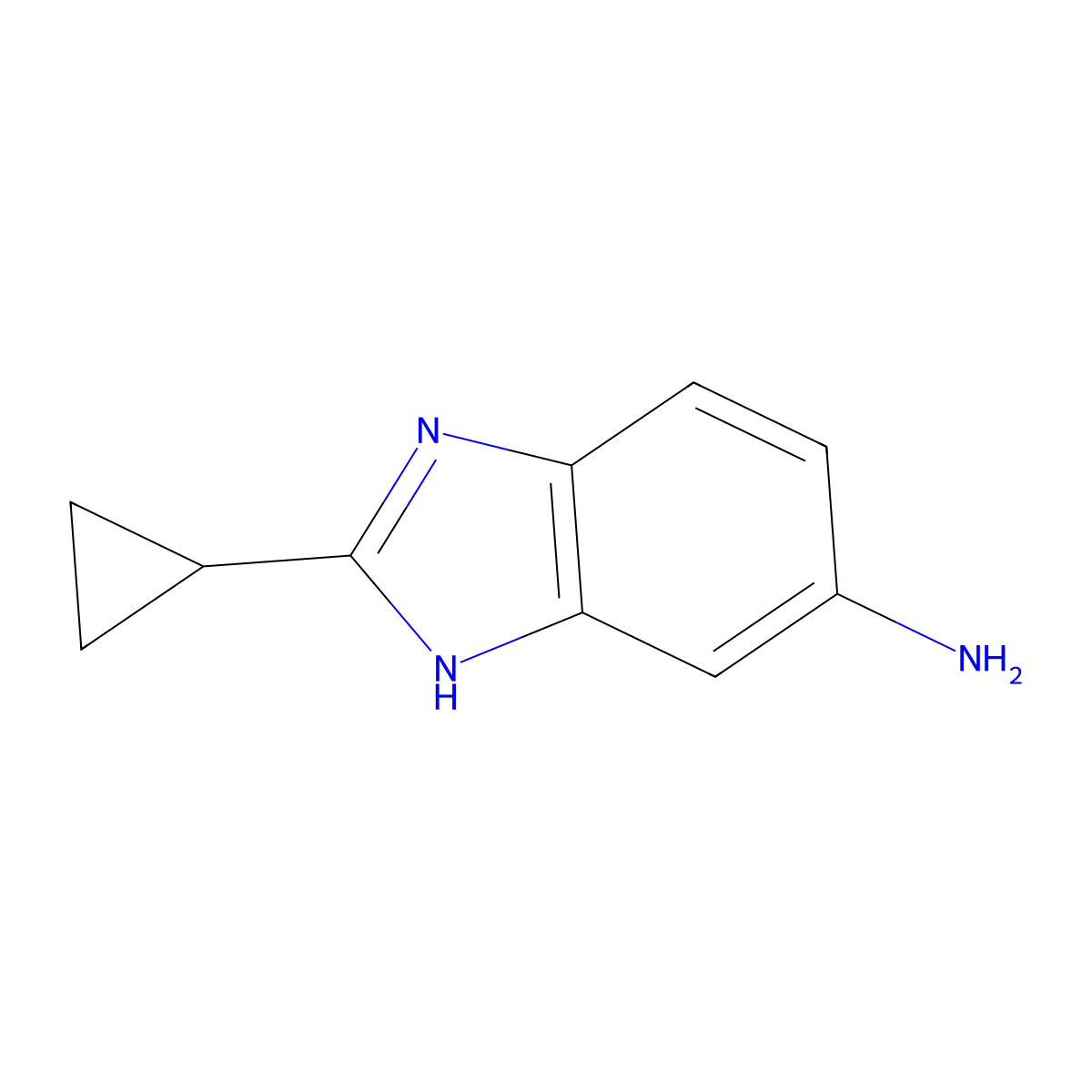 2-cyclopropyl-1H-benzimidazol-5-amine molecular structure, CAS 51758-98-6
