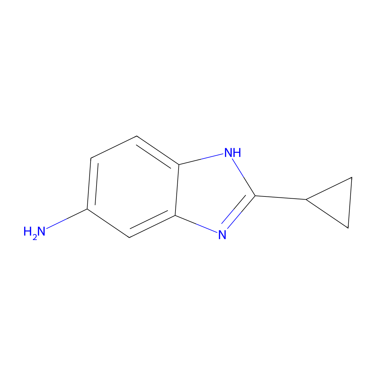 2-cyclopropyl-1H-benzimidazol-5-amine molecular structure, CAS 51758-98-6