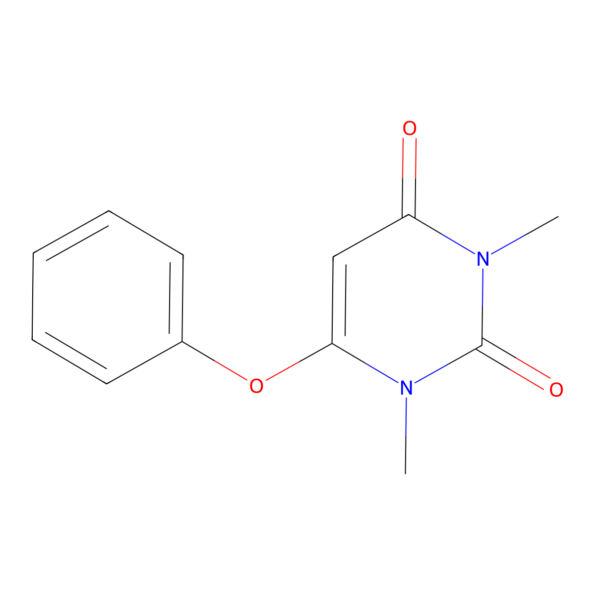 1,3-Dimethyl-6-phenoxy-1,2,3,4-tetrahydropyrimidine-2,4-dione molecular structure, CAS 51759-19-4
